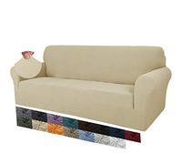MAXIJIN Copridivano extra large jacquard creativo per 3 o 4 posti, 1 pezzo copridivano antiscivolo super elasticizzato per cani Pet Friendly divano copridivano per mobili (4 Posti, Beige Chiaro)