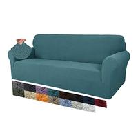 MAXIJIN Copridivano extra large jacquard creativo per 3 o 4 posti, 1 pezzo copridivano antiscivolo super elasticizzato per cani Pet Friendly divano copridivano per mobili (4 Posti, Blu Pavone)