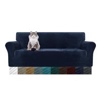 MAXIJIN Copridivano in velluto spesso a 3 posti, super copridivano in peluche (3 posti, blu navy)