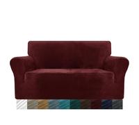 MAXIJIN Copridivano in velluto spesso Copridivano per divano a 2 posti Super elasticizzato per soggiorno Cani Gatto Pet Peluche Coprisedile Divano Coprivaso (2 posto, Velluto Rosso)