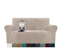 MAXIJIN Copridivano in velluto spesso Copridivano per divano a 2 posti Super elasticizzato per soggiorno Cani Gatto Pet Peluche Coprisedile Divano Coprivaso (2 posto, Velluto Cachi)