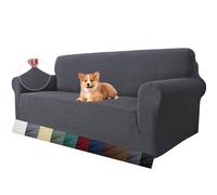 MAXIJIN Copridivano super elasticizzato per 3 cuscini, 1 copridivano universale per soggiorno, tessuto jacquard spandex per cani, adatto agli animali domestici (divano, grigio)