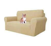 MAXIJIN Copridivano super elasticizzato per divano a 2 posti, coprisedili 1 pezzo Coprisedili jacquard Copridivano per cani Pet Friendly Fodera per divanetto aderente (2 posto, Beige)