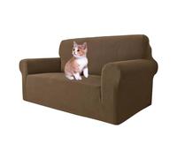 MAXIJIN Copridivano super elasticizzato per divano a 2 posti, coprisedili 1 pezzo Coprisedili jacquard Copridivano per cani Pet Friendly Fodera per divanetto aderente (2 posto, Marrone)