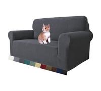 MAXIJIN Copridivano super elasticizzato per divano a 2 posti, coprisedili 1 pezzo Coprisedili jacquard Copridivano per cani Pet Friendly Fodera per divanetto aderente (2 posto, Grigio Scuro)