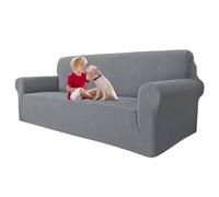 MAXIJIN Copridivano super elasticizzato per divano a 3 cuscini, 1 pezzo, universale, per soggiorno, in jacquard spandex, protezione per mobili cani e animali domestici (XL, grigio chiaro)