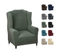 MAXIJIN Copripoltrona Elastico con Orecchie Copridivano Jacquard 1 pezzo Poggiatesta Copridivano Poltrona con Schienale Largo (Army Green)