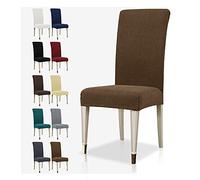 MAXIJIN Coprisedie con Schienale Elasticizzate, Lavabile Estraibile coprisedile, Antiscivolo Protezione sedia per Moderna Sala da Pranzo, Hotel, Ristorante (Marrone, 4)