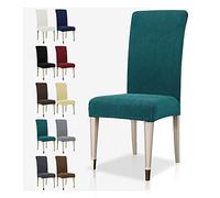 MAXIJIN Coprisedie con Schienale Elasticizzate, Lavabile Estraibile coprisedile, Antiscivolo Protezione sedia per Moderna Sala da Pranzo, Hotel, Ristorante (Verde Nerastro, 6)