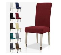 MAXIJIN Coprisedie con Schienale Elasticizzate, Lavabile Estraibile coprisedile, Antiscivolo Protezione sedia per Moderna Sala da Pranzo, Hotel, Ristorante (Rosso, 6)