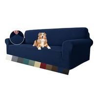MAXIJIN Fodera per divano super elasticizzata per divano a 4 posti, fodere per divani extra large Jacquard Pet Dog Furniture Protector Fodera per divano aderente (4 posto, Blu Navy)