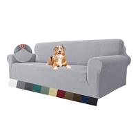 MAXIJIN Fodera per divano super elasticizzata per divano a 4 posti, fodere per divani extra large Jacquard Pet Dog Furniture Protector Fodera per divano aderente (4 Posto, Grigio Argento)