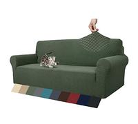 MAXIJIN Fodere per divani più recenti per 3 posti, fodera per divano jacquard elasticizzata per cani Fodere per mobili in 1 pezzo elastiche per animali domestici (3 posto, Army Green)