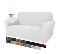 MAXIJIN Fodere per divano jacquard creative per 2 posti, 1 pezzo copridivano antiscivolo super elasticizzato per divano per cani protezione per mobili per animali domestici (2 Posti, Bianca)