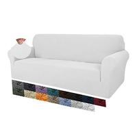 MAXIJIN Fodere per divano jacquard creative per 3 posti, 1 pezzo copridivano antiscivolo super elasticizzato per cani copridivano elastico (3 Posti, Bianca)