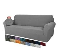MAXIJIN Fodere per divano jacquard creative per 3 posti, 1 pezzo copridivano antiscivolo super elasticizzato per cani copridivano elastico (3 Posti, Grigio Chiaro)