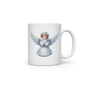 MAXIKIWI - Tazza da caffè o tè in ceramica liscia e resistente per casa o ufficio - perfetta per ogni occasione - Angelo delle nevi invernali - 300 ml