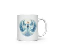 MAXIKIWI - Tazza da caffè o tè in ceramica liscia e resistente per casa o ufficio - perfetta per ogni occasione - Angelo delle nevi invernali - 300 ml