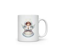 MAXIKIWI - Tazza da caffè o tè in ceramica liscia e resistente per casa o ufficio - perfetta per ogni occasione - Angelo delle nevi invernali - 300 ml