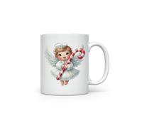 MAXIKIWI - Tazza da caffè o tè in ceramica liscia e resistente per casa o ufficio - perfetta per ogni occasione - Angelo delle nevi invernali - 300 ml