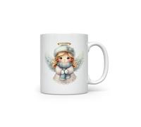 MAXIKIWI - Tazza da caffè o tè in ceramica liscia e resistente per casa o ufficio - perfetta per ogni occasione - Angelo delle nevi invernali - 300 ml