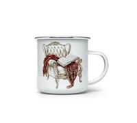 MAXIKIWI - Tazza da campeggio smaltata resistente per caffè o tè per uso interno ed esterno - Acquerello Borgogna Autunno - 350ml