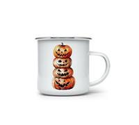 MAXIKIWI - Tazza da campeggio smaltata resistente per caffè o tè per uso interno ed esterno - Collezione acquerello Halloween - 350 ml