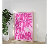 Maximalist Sunshine More Amor Por Favor Eclettico Rosa Love Quote Wall Art Canvas Painting Poster Per Soggiorno Home Decor 50X70Cm Senza Telaio