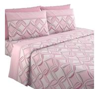 MAXIME MAISON - Completo Lenzuola Flanella Matrimoniale in Cotone Stampate, Set Lenzuola Matrimoniali Flanella Invernali - Picasso Cipria