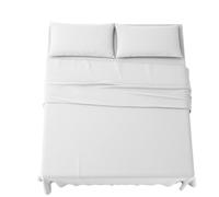 MAXIME MAISON - Completo Lenzuola Matrimoniali 4 Pezzi, Set Lenzuola Matrimoniale in Microfibra Made in Italy, Completo Letto 1 Lenzuolo con Angoli, 1 Lenzuolo Sopra, 2 Federe (Bianco)