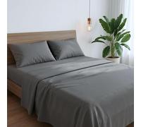 MAXIME MAISON - Completo Lenzuola Una Piazza e Mezza Francese in Puro Cotone 100% Made in Italy, con 2 Federe Incluse, Tocca con Mano la Qualità di un Tessuto in Fibra Naturale (Grigio Scuro)