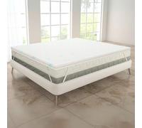 MAXIME MAISON - Topper Singolo Double-Face ICE Rinfrescante con un Lato Estivo ed un Lato Classico 4 Stagioni, Topper 80x190 in Memory Foam Alto 5cm, Rigidità Media, Manifattura Made in Italy