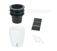 Maximex 3 vasi da fiori autoirriganti, set da 15 pezzi, vasi per erbe aromatiche con serbatoio d'acqua, irrigazione automatica per piante da appartamento, Ø 18 x 19 cm, plastica
