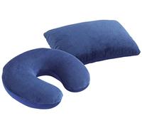 Maximex 9939890500 Cuscino da Viaggio 2 in 1 per Campeggio e Vacanze, Blu