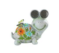 Maximex Figura da Giardino Solare Tartaruga Blinky Eyes con Occhi LED, Statua da Giardino Resistente alle intemperie, 20 x 17 x 12 cm, poliresina