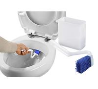 Maximex Pulitore per WC con scatola - Include scatola portaoggetti da parete con 2 ventose, polipropilene, 4,5 x 23 x 9,2 cm, bianco