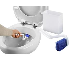 Maximex Pulitore per WC con scatola - Include scatola portaoggetti da parete con 2 ventose, polipropilene, 4,5 x 23 x 9,2 cm, bianco