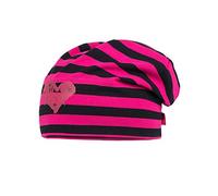 maximo bambini beanie Middle, Jersey a righe con motivo decorativo, Reflex, Dunkelpink NERO, taglia 51