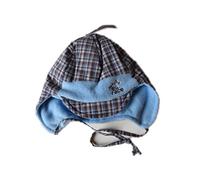 MAXIMO Glacial/Moka/Baby Parka Bonnet Carreaux, intérieur en polaire doux, broderie, des oreilles et nuque Protection contre, menton bändchen, Taille 43