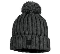 maximo - Kid's Mütze Rippe mit Pompon und Fleecefutter - Berretto 53-55 cm nero/grigio