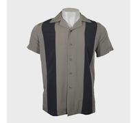 Maximos Camicia Casual Da Bowling Retro Classica A Due Toni Charlie Sheen
