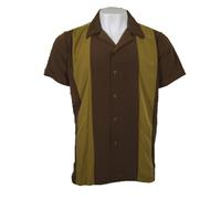 Maximos Camicia Casual Da Bowling Retro Classica A Due Toni Charlie Sheen