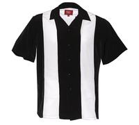 Maximos Uomo Retrò Classico Bicolore Bowling Casual Camicia Charlie Sheen
