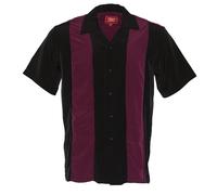 Maximos Uomo Retrò Classico Bicolore Bowling Casual Camicia Charlie Sheen
