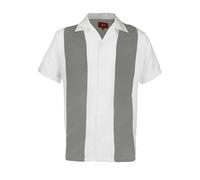 Maximos Uomo Retrò Classico Bicolore Bowling Casual Camicia Charlie Sheen