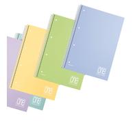Maxiquaderno One Color Pastel - A4+ - forato spiralato - 5 mm - 80 Fg (6 Pz)