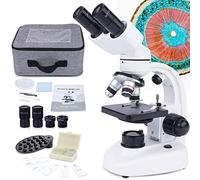 MAXLAPTER Microscopio Binoculare per Adulti Bambini: Microscopio Composto 40X-1000X con Doppio LED Vetrini Custodia di Stoccaggio Adattatore di Telefono per Studenti Principianti Uso Casa e Scuola