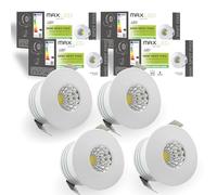 Maxled, Light is Led! 4X Mini Faretti LED Incasso 3W 210LM Piccoli Faretti Incasso Soffitto Ø40mm Bianco Caldo 3000K Faretti Incasso Soffitto COB per Cantinetta Armadio Cucina Foro Φ35mm Alluminio