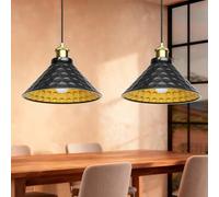Maxled, Light is Led! Lampada Sospensione Industriale 2 Pezzi Vintage Nera In Ferro Portalampada In Metallo Lampadario E27 Lampada Sospensione Retrò Cucina per Ristorante Bar Balcone Corridoio Ø24cm