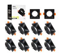 Maxled, Light is Led! LED Einbaustrahler Rahmen 10er, Ø70mm Lochdurchmesser Alluminio Punti metallici Deckenspot Einbauleuchten per GU10 Leuchtmittel alogeno Deckeneinbauring (Quadratisch, Schwarz)